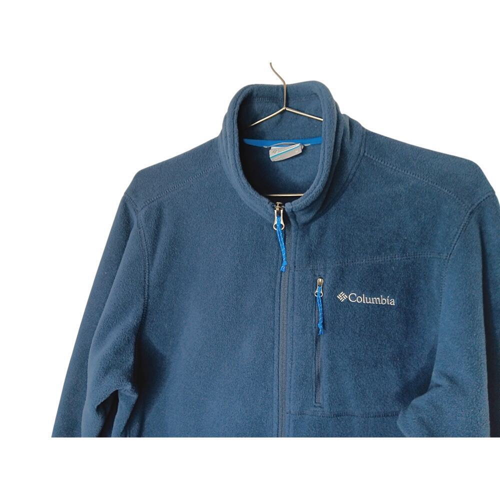 Columbia Men's Full Zip Navy Blue Fleece Jacket Size M Outdoor Hiking Layer - Picture 5 of 14